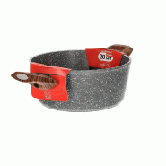 Mamù Cocotte à deux poignées, induction, extra épaisse, 20 cm, FASINCAS2MXXXX20 - gris aluminium FASINCAS2MXXXX20