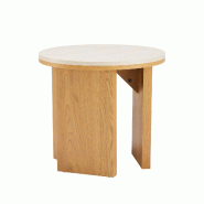 Oviala Business Table basse effet bois ronde diam 50 cm bois clair - beige Bois massif 114538 Oviala Business Table basse effet bois ronde diam 50 cm bois clair - beige Bois massif 114538