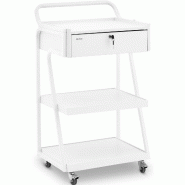 Physa - Physa Physa CT-4 Chariot cosmétique 1 tiroir verrouillable 3 étagères de 550 x 450 mm max. 80 kg Blanc Acier/MDF/caoutchouc 4 - blanc multi