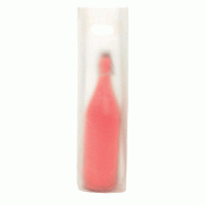 Sac 1 bouteille givré PEHD poignées découpées 12x6x46cm - par 100 - Transparent - Polyéthylène haute densité