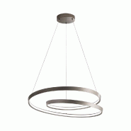 Suspension LED 70 W gris brossé, série 6618, structure en métal et aluminium, design moderne et orientable, technologie CCT - Perenz - gris 6618 BR CT