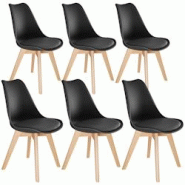 TecTake GmbH tectake Lot 6 chaises salle à manger style scandinave forme ergonomique noir - 406101 - noir plastique 406101 TecTake GmbH tectake Lot 6 chaises salle à manger style scandinave forme ergonomique noir - 406101 - noir plastique 406101