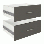 Tiroir anthracite H22cm pour caisson Vertigo 60cm - par 2