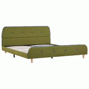 VidaXL Cadre de lit sans matelas vert tissu 140x200 cm Modèle Kervanel - 280933