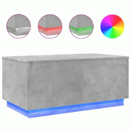 VidaXL Table basse avec lumières LED gris béton 90x50x40 cm Modèle Atlas Concept - 839878