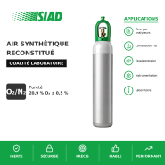 Air synthétique SIAD - mélange d'oxygène et d'azote pour analyse, instrumentation et essais