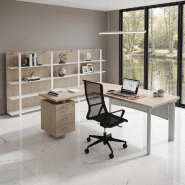 Bureau de direction d'angle X time Next - Quadrifoglio - 160, Blanc, Orme, 3 tiroirs Bureau de direction d'angle X time Next - Quadrifoglio - 160, Blanc, Orme, 3 tiroirs