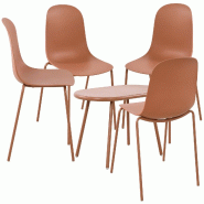 CLP Ensemble de 4 sièges Veldin Terre cuite - rouge plastique 326169