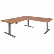 Décoshop26 - Bureau d'angle table d'ordinateur réglable en hauteur électriquement 178 x 178 cm HDF couleur chêne pieds acier gris 04_0006018 - gri Décoshop26 - Bureau d'angle table d'ordinateur réglable en hauteur électriquement 178 x 178 cm HDF couleur chêne pieds acier gris 04_0006018 - gri