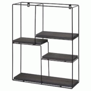 Décoshop26 - Étagère murale suspendue 4 niveaux en métal et bois gris foncé design industriel 51 x 40 x 11 cm 04_0008665 - gris 3000262667222 Décoshop26 - Étagère murale suspendue 4 niveaux en métal et bois gris foncé design industriel 51 x 40 x 11 cm 04_0008665 - gris 3000262667222