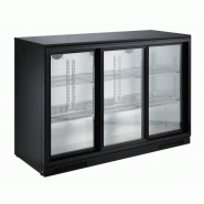 Frigo de bar noir 3 portes en verre coulissante - P7455.1320