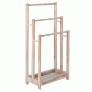 Helloshop26 - Porte-serviettes sur pied 45 x 22 x 86 cm 3 barres à serviettes tablette de rangement design moderne en bois blanc 20_0020722 - blanc 3