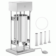 Helloshop26 - Poussoir à saucisse 25 litres électrique avec 4 tubes de remplissage acier inoxydable 14_0009756 - 3000221823430 Helloshop26 - Poussoir à saucisse 25 litres électrique avec 4 tubes de remplissage acier inoxydable 14_0009756 - 3000221823430
