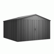 Hoggar - Abri Pioneer Y130 - 12,46m² - Abri extérieur métallique - Construction IronCore® - Portes premium - Anti-corrosion - gris métal G01ME0086