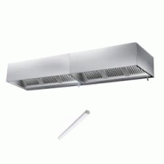 Hotte caisson sans moteur 3800x900x450 mm avec éclairage, filtre et robinet de vidange PREMIUM / GOLDINOX - 3701770823000