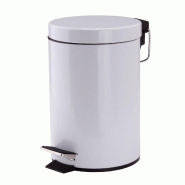 MSV - Poubelle 3 litres à pédale en acier 16,5x25cm - blanc acier 100022