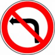 Panneau de signalisation - interdiction de tourner a gauche