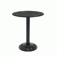 RestooTab - Table Versailles Ø60cm décor calypso - gris fonte TB-VRS-R60M-CALYP