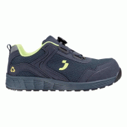 Safety Jogger - Chaussures de sécurité basses en plastique recyclé extra larges hydrofuges ECOLOBI bleu et jaune S1PS http://carbonn.Fr/img/co/723.