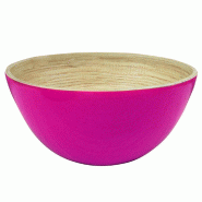 Saladier bambou fuchsia Ø25,5x12cm
