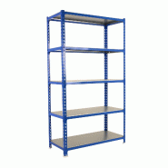 SimonRack Rayonnage métallique, 2000x1100x600 mm, 5 niveaux, tablette métallique, 180 kg au point de flexion, Bleu/Galvanisé - Simonclick - métal