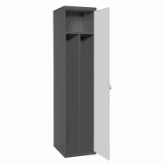 SimonRack Vestiaire Métallique Professionnel 1 Porte avec Clé, Double Compartiment, 1800x400x500, Anthracite/Gris - Simonlocker - noir métal 842543