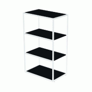 Structure penderie autoportante 4 tablettes - L64,2xP39,2xH107cm - blanc mat - Réf.48389
