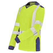 T-shirt manches longues fluo safe xp hv jaune/bleu marine t2/m - CEPOVETT - 22-9t85-701-2/m - 845397_0