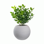 Vase Sphérique Rond En Résine Beige Botticelli Pour Plantes D'Intérieur Et D'Extérieur, 40X33 Cm - beige 8055829983104_0