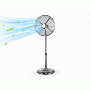 Ventilateur Sur Pied Rétro En Métal 40 Cm – Gris 50w - 8056159220792