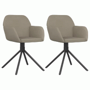 VidaXL Chaises pivotantes à manger lot de 2 Gris clair Velours Modèle Renaissance Élite - 344740