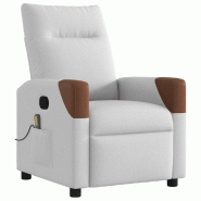 VidaXL Fauteuil de massage inclinable gris nuage tissu Modèle Ovelis - 4104816