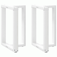 VidaXL Pieds De Table à Manger En T, 2 Pièces, Blanc, 60 X 35 X (72 73) Cm, Acier - blanc 4013053