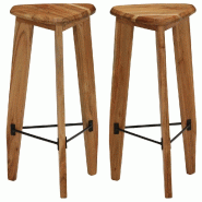 VidaXL Tabourets De Bar Lot De 2 Bois D Acacia Massif - 246017