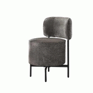 Vivabita Matelpro - Lot de 2 chaises de salle à manger pivotante en tissu bouclé Coktail - Gris - gris 3665367325837