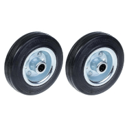 Roue 125mm 5" en caoutchouc noir avec centre en acier pressé 120kg - Lot de 2 Roue 125mm 5" en caoutchouc noir avec centre en acier pressé 120kg - Lot de 2
