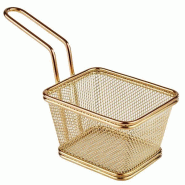 APS Panier à frire de service 10 x 8,5 cm, H : 6,5 cm - doré inox 40622