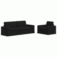 Canapé 2 pcs Noir 182 x 80 x 82 cm tissu Modèle Apex Panorama Stella - Matériau naturel 8721364374775