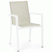Chaise avec accoudoir Konnor blanc new cx21 56,2 x 60 x 88 cm - par 4