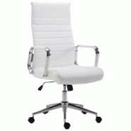 CLP Fauteuil de bureau Kolumbus similicuir Blanc - blanc polyester 191942602 CLP Fauteuil de bureau Kolumbus similicuir Blanc - blanc polyester 191942602