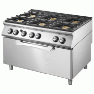 Cuisinière gaz sur four gaz statique maxi, 6 brûleurs 1200x900x870 mm - VIRTUS - 4068875006035