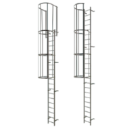 Échelle à crinoline d'accès sécurité - Aluminium - Configurations frontale/latérale - Conforme NF E 85-016 Échelle à crinoline d'accès sécurité - Aluminium - Configurations frontale/latérale - Conforme NF E 85-016