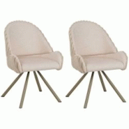 Fauteuil en tissu côtelé Sedia (Lot de 2) crème Mauro Ferretti - beige 8024609382406 Fauteuil en tissu côtelé Sedia (Lot de 2) crème Mauro Ferretti - beige 8024609382406