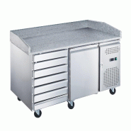 Gasfrit - Table Réfrigérée de Préparation pour Pizzas avec 1 Porte et 7 Tiroirs 1500 x 800 x 1000 mm | Table Réfrigérée pour Pizzas - gris inox GF059 Gasfrit - Table Réfrigérée de Préparation pour Pizzas avec 1 Porte et 7 Tiroirs 1500 x 800 x 1000 mm | Table Réfrigérée pour Pizzas - gris inox GF059