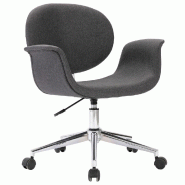 Helloshop26 - Chaise fauteuil siège pivotante de bureau informatique étude tissu gris 02_0024136 - gris métal 3000214704111