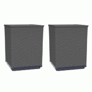 Helloshop26 - Jardinière bac lit surélevé plantes fleurs jardin terrasses lot de 2 30 x 30 x 37 cm polypropylène noir 02_0038926 - 3000218026967