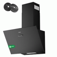 Hotte aspirante tête libre CIARRA A+++ 650 m³/h Hotte aspirante inclinée tête libre 60 cm LED VMB6762A - noir inox CBCB6762A Hotte aspirante tête libre CIARRA A+++ 650 m³/h Hotte aspirante inclinée tête libre 60 cm LED VMB6762A - noir inox CBCB6762A