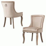 Merax Luxueuse Chaise de Salle à Manger (Chaise de Cuisine, Chaise de Salon, 2 pièces), Chaise rembourrée, Pieds en Bois Massif, Housse en Velours,