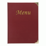 Protège-menu A4 bordeaux 8 pages tradition 24x31,5cm