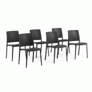RATTATAN Set 6 Chaises Empilables en Polypropylène avec fibre de verre pour Jardin ou intérieur, hydrofuges et résistantes, design moderne - MARIA RATTATAN Set 6 Chaises Empilables en Polypropylène avec fibre de verre pour Jardin ou intérieur, hydrofuges et résistantes, design moderne - MARIA